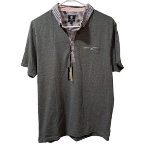 Steel & Jelly London NWT short-sleeve polo shirt with patterned collar Size L
